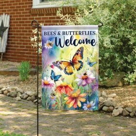 "Bees & Butterflies" Dura Soft™ Flag - Garden 13 x 18
