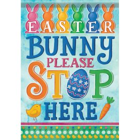 "Bunny Stop Here" Dura Soft™ Flag - Garden 13 x 18