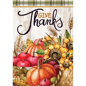 "Give Thanks"  Durasoft™ Flag - Garden 12.5 x 18