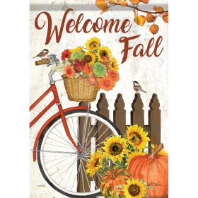 "Chickadee Bike"  Durasoft™ Flag - Garden 12.5 x 18