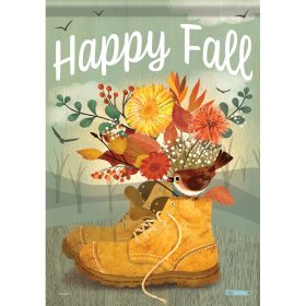 "Fall Floral Boots"  Durasoft™ Flag - Garden 12.5 x 18