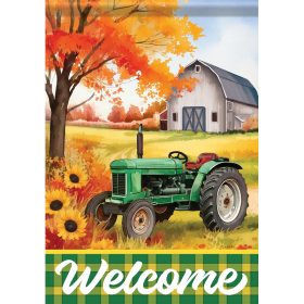 "Green Tractor"  Durasoft™ Flag - Garden 12.5 x 18
