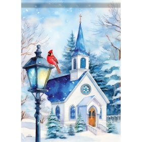 "Church Winter"  Durasoft™ Flag - Garden 12.5 x 18