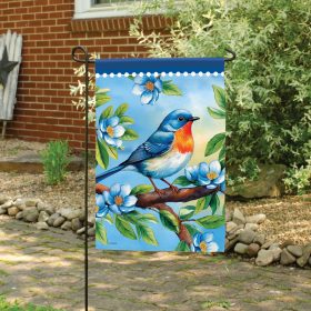 "Bluebird Watching" Dura Soft™ Garden Flag - Garden 13 x 18