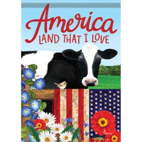 "Patriotic Cow" Dura Soft™ Garden Flag - Garden 13 x 18
