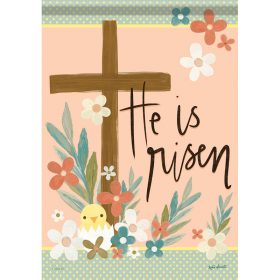 "Floral Easter Cross" Dura Soft™ Garden Flag - Garden 13 x 18
