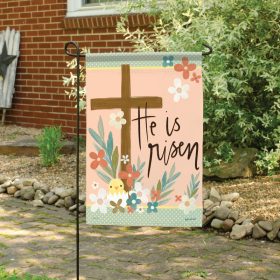 "Floral Easter Cross" Dura Soft™ Garden Flag - Garden 13 x 18