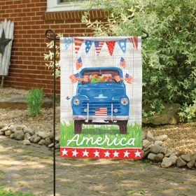 "Patriotic Truck" Dura Soft™ Garden Flag - Garden 13 x 18