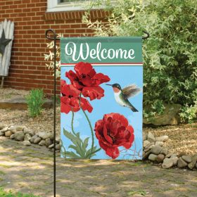 "Hummingbird Geraniums" Dura Soft™ Garden Flag - Garden 13 x 18