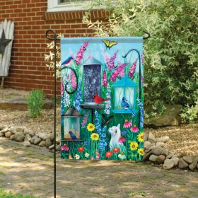 "Birdfeeder Delight" Dura Soft™ Garden Flag - Garden 13 x 18