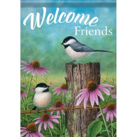 "Chickadee Afternoon" Dura Soft™ Garden Flag - Garden 13 x 18