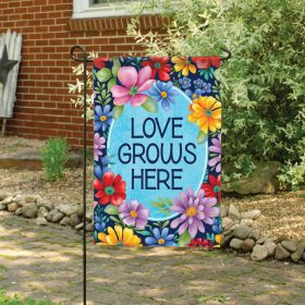 "Love Grows Here" Dura Soft™ Garden Flag - Garden 13 x 18