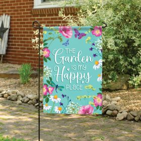 "Garden Happy Place" Dura Soft™ Garden Flag - Garden 13 x 18