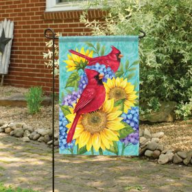 "Cardinal in Garden" Dura Soft™ Garden Flag - Garden 13 x 18