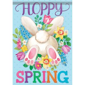 "Hoppy Spring" Dura Soft™ Garden Flag - Garden 13 x 18