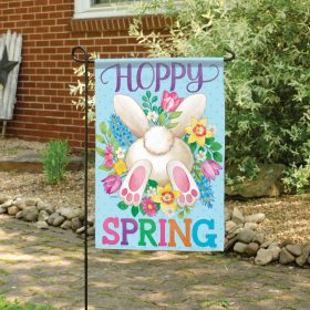 "Hoppy Spring" Dura Soft™ Garden Flag - Garden 13 x 18