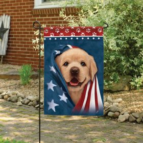 "Patriotic Puppy" Dura Soft™ Garden Flag - Garden 13 x 18