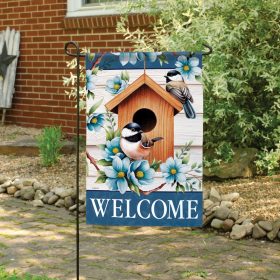 "Chickadee Royal" Dura Soft™ Garden Flag - Garden 13 x 18