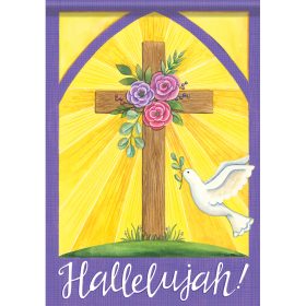 "Hallelujah Cross" Dura Soft™ Garden Flag - Garden 13 x 18