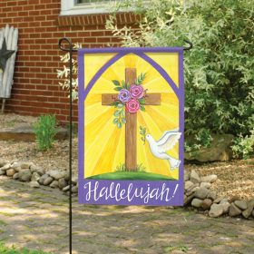 "Hallelujah Cross" Dura Soft™ Garden Flag - Garden 13 x 18