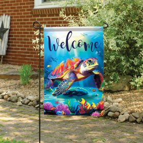 "Vibrant Sea Turtles" Dura Soft™ Garden Flag - Garden 13 x 18