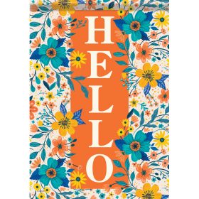 "Floral Hello" Dura Soft™ Garden Flag - Garden 13 x 18