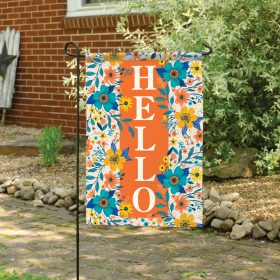 "Floral Hello" Dura Soft™ Garden Flag - Garden 13 x 18