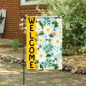"Welcome Bees" Dura Soft™ Garden Flag - Garden 13 x 18