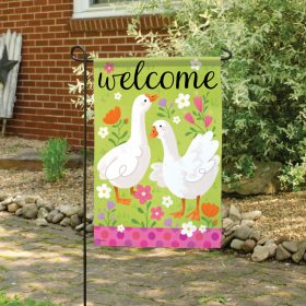 "Welcome Geese" Dura Soft™ Garden Flag - Garden 13 x 18
