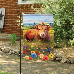 "Wildflower Highland" Dura Soft™ Garden Flag - Garden 13 x 18