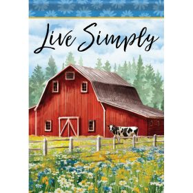 "Live Simple Barn" Dura Soft™ Garden Flag - Garden 13 x 18