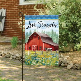 "Live Simple Barn" Dura Soft™ Garden Flag - Garden 13 x 18