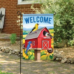 "Songbirds Barn" Dura Soft™ Garden Flag - Garden 13 x 18