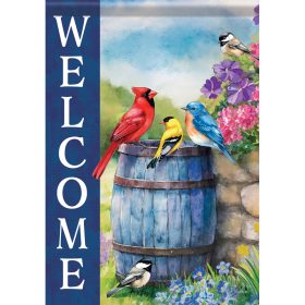 "Songbird Barrel" Dura Soft™ Garden Flag - Garden 13 x 18