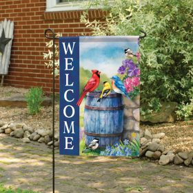 "Songbird Barrel" Dura Soft™ Garden Flag - Garden 13 x 18