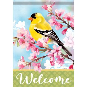 "Goldfinch Blossom" Dura Soft™ Garden Flag - Garden 13 x 18
