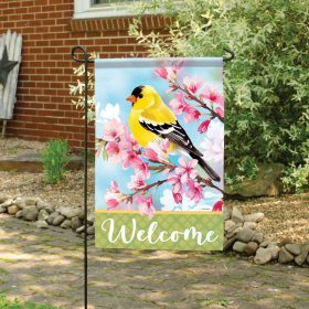 "Goldfinch Blossom" Dura Soft™ Garden Flag - Garden 13 x 18