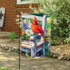 "Cardinal Bench" Dura Soft™ Garden Flag - Garden 13 x 18