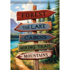 "Wilderness Signs" Dura Soft™ Garden Flag - Garden 13 x 18
