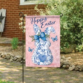 "Chinoiserie Bunny" Dura Soft™ Garden Flag - Garden 13 x 18