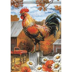 "Autumn Rooster" Garden Durasoft™ Flag - Garden 12.5 x 18