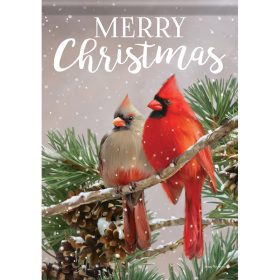 "Winter Pair Cardinal" Garden Durasoft™ Flag - Garden 12.5 x 18