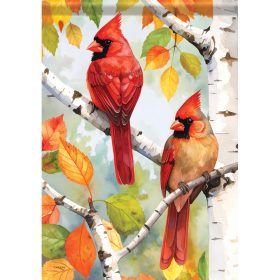 "Autumn Cardinal Pair" Garden Durasoft™ Flag - Garden 12.5 x 18