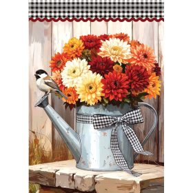 "Chickadee & Mums" Garden Durasoft™ Flag - Garden 12.5 x 18