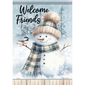 "Winter Day Snowman Garden Durasoft™ Flag - Garden 12.5 x 18