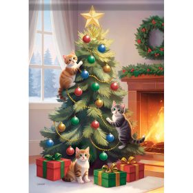 "Purrfect Christmas" Garden Durasoft™ Flag - Garden 12.5 x 18