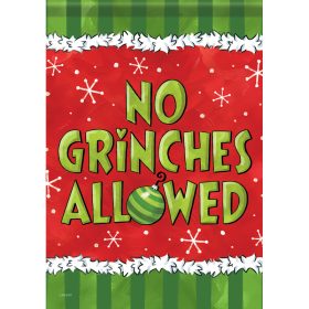 "No Grinches" Garden Durasoft™ Flag - Garden 12.5 x 18