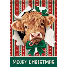 "Mooey Christmas" Garden Durasoft™ Flag - Garden 12.5 x 18