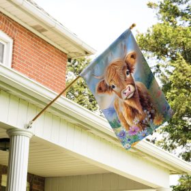 "Highland & Wildflowers" Dura Soft™ Flag - Large 28 x 40