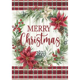 "Poinsettia Wreath"  Durasoft™ Flag - Large 28 x 40